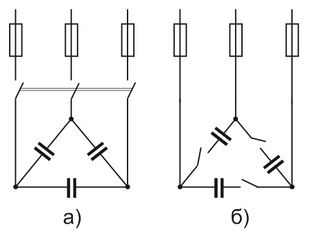 Подключение конденсаторов